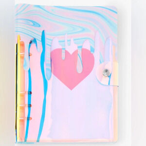 Pink Heart Drip Design Spiral Notebook